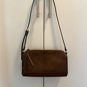 Elegant Brown Suede Shoulder Bag